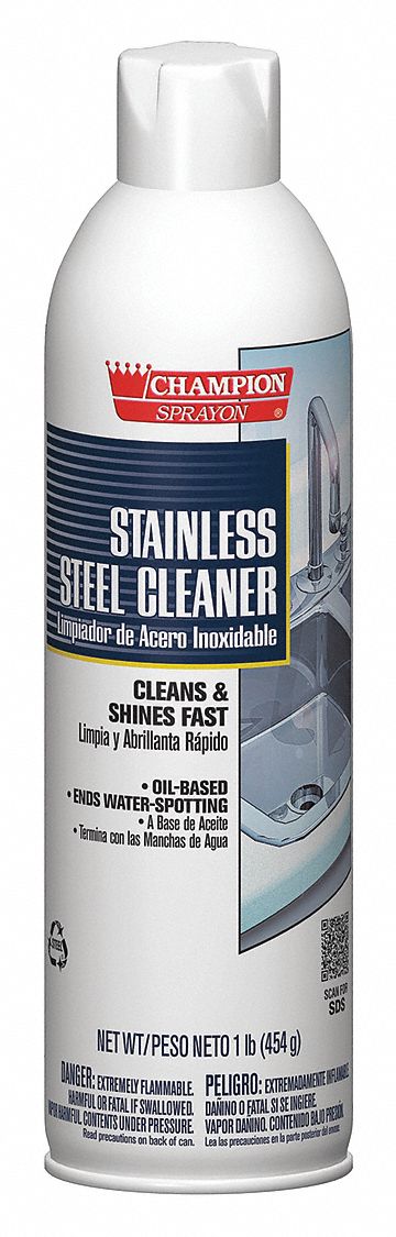 Aerosol Spray Can, 16 oz Container Size, Stainless Steel