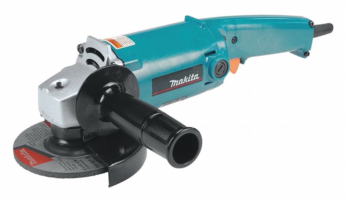 MEULEUSE D'ANGLE, À FIL, 120 V/9 A, 5 PO DIAM, GACHETTE ARRIÈRE, ⅝ PO-11, 12 000 TR/MIN, POIGNÉE LATÉRALE