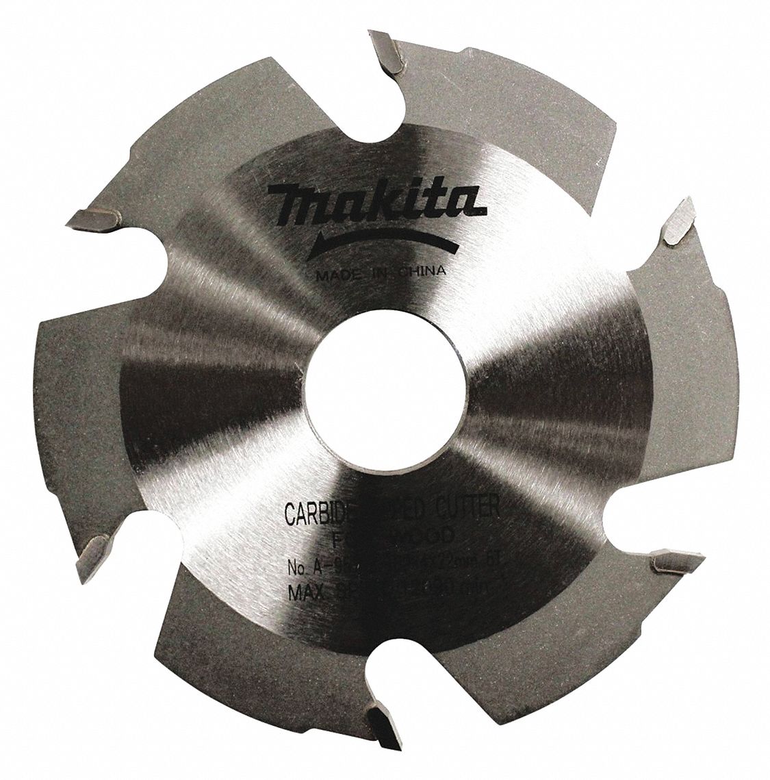 PLATE JOINER BLADE, CARBIDE, 6 TEETH, 4 IN DIA, ⅞ IN ROUND ARBOUR, 12090 RPM