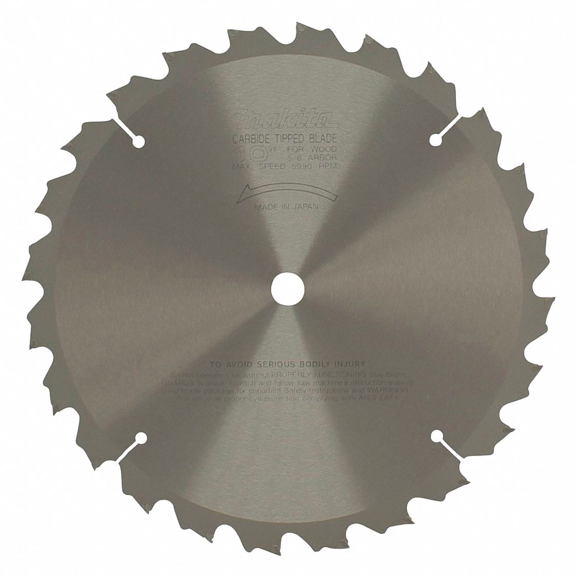 CIRCULAR SAW BLADE, 24 TEETH, CARBIDE, HOOK ANGLE 20 ° , 10 IN DIA, 0.071 IN, 5990 RPM