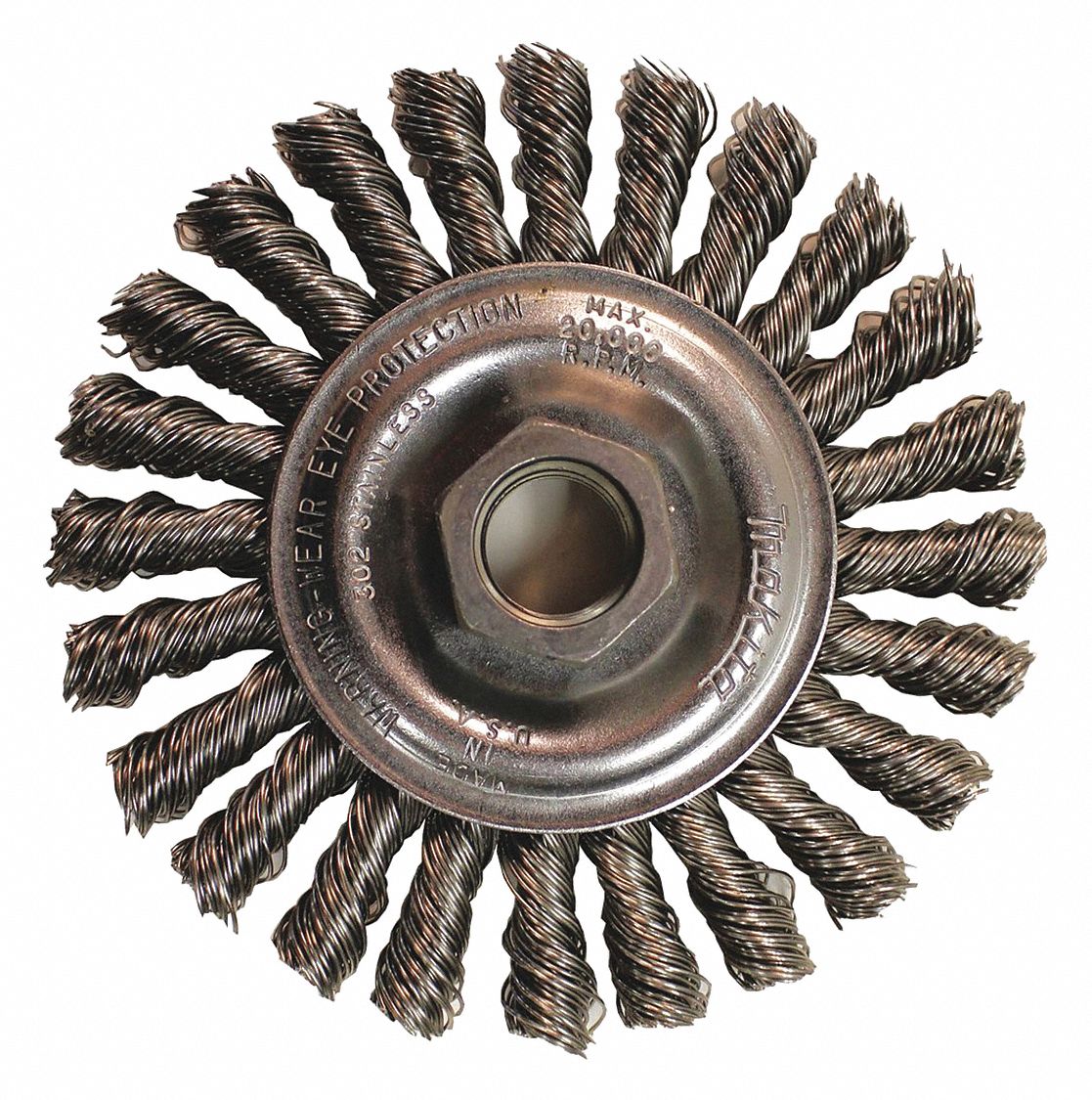 Wire Wheel Brush, Twisted, Arbor Hole