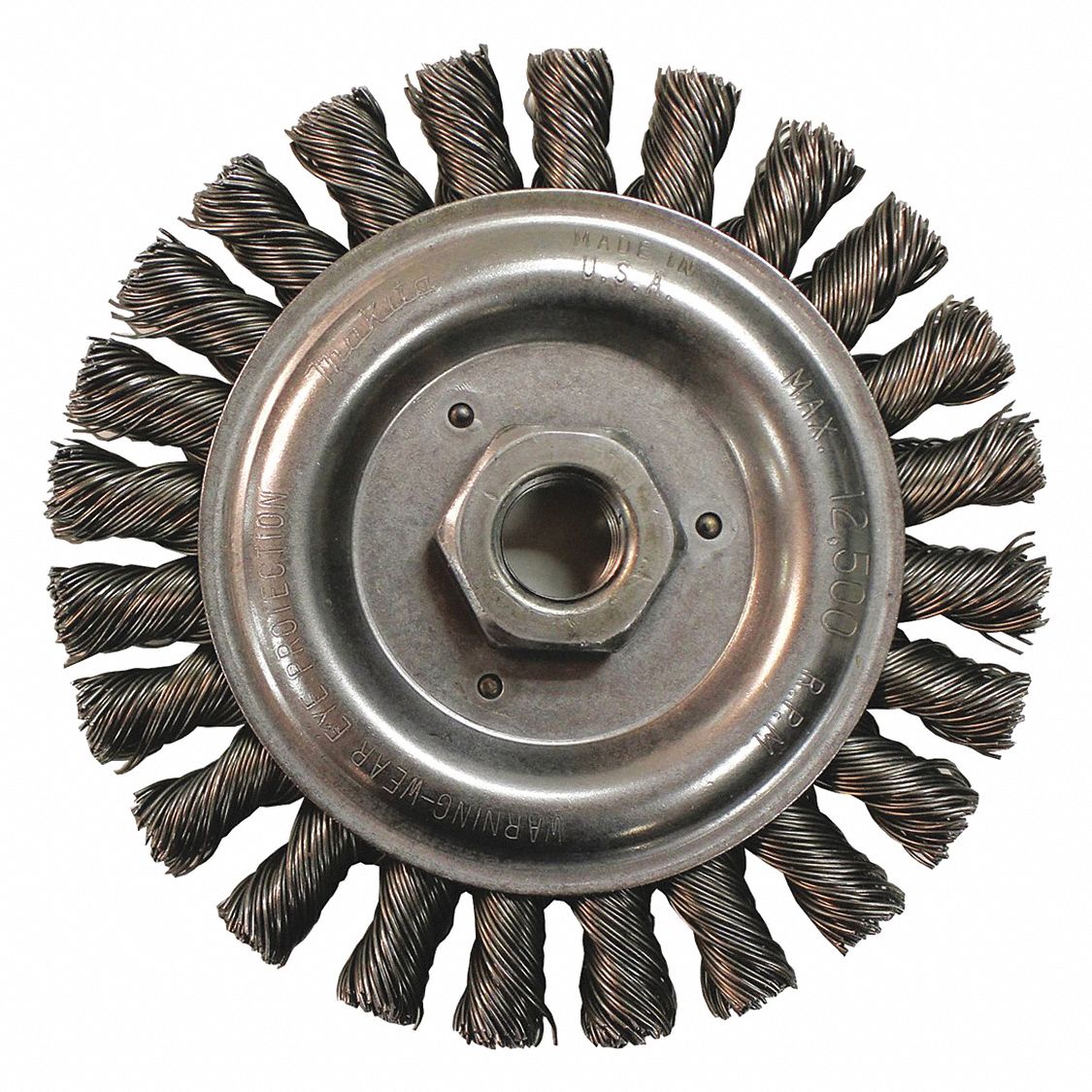 Wire Wheel Brush, Twisted, Arbor Hole
