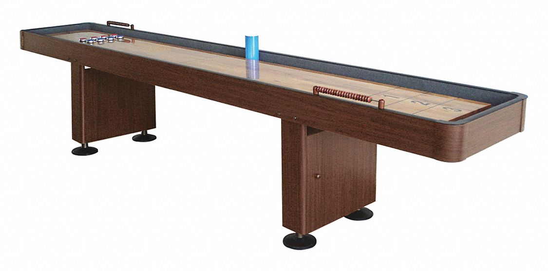 HATHAWAY Walnut Shuffleboard Table, Medium Density Fiberboard, 8 ft