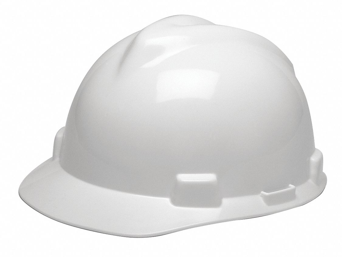 CASQUE À FENTES, CSA, TYPE 2, CLASSE E, PEHD, SUSPENSION CLIQUET FAS-TRAC III À 4 PTS, BLANC