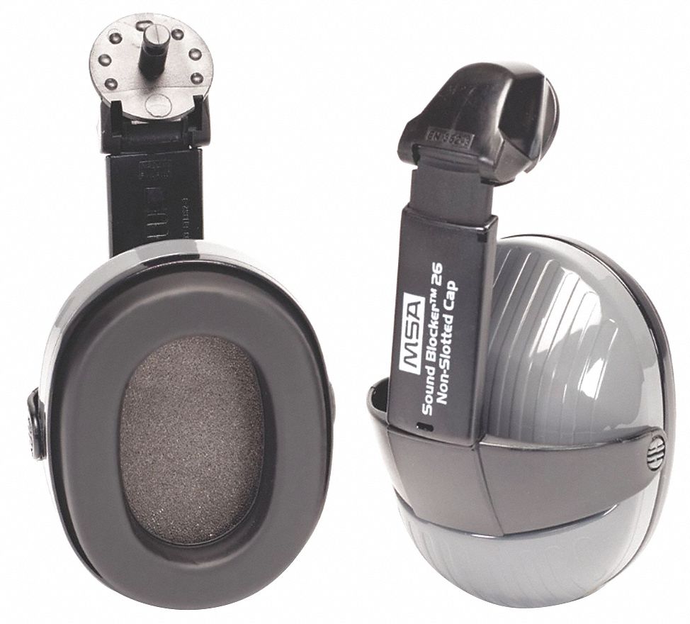 EARMUFFS, HARD HAT-MOUNT, RIGID, GRY/BLK, FOAM/POLYESTER, 26DB, CSA, DIELECTRIC