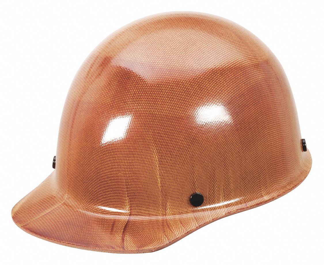 NON-SLOTTED CAP, CSA, TYPE 1, CLASS E, PHENOLIC, 4-PT RATCHET, FRONT BRIM, NATURAL TAN