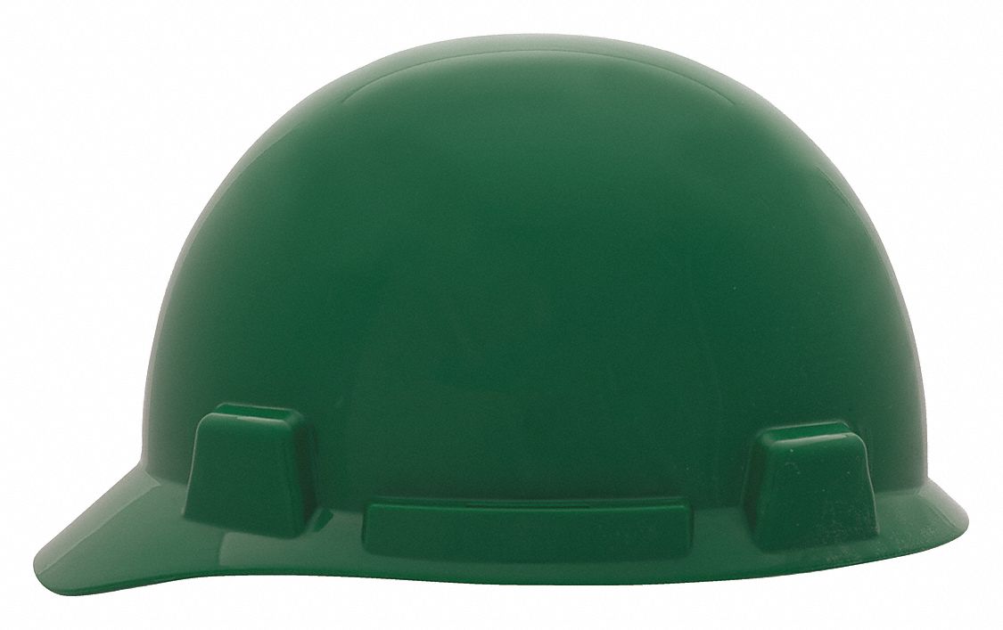 SLOTTED CAP, CSA Z94.1-2005, TYPE 1, CLASS E, PE, 4-PT FAS-TRAC RATCHET, FRONT BRIM, GREEN