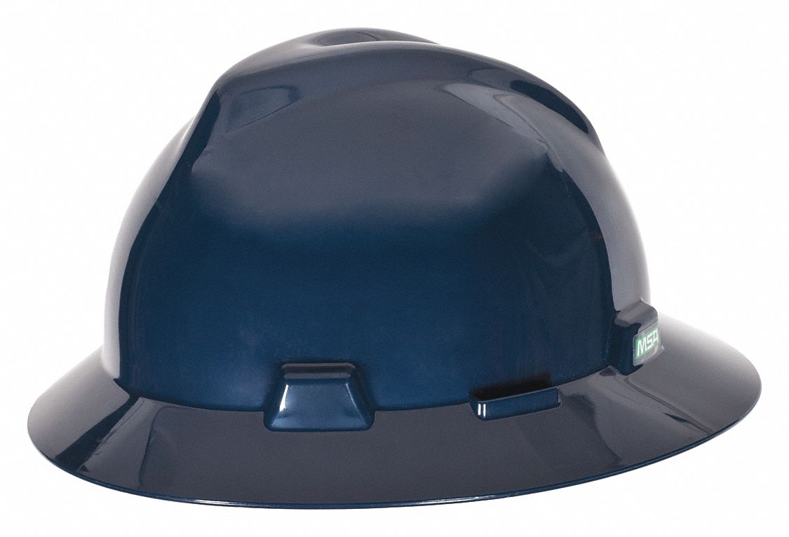 CASQUE À FENTES, CSA, TYPE 1, CLASSE E, PE, CLIQUET 4 PTS FAS-TRAC III, BORD INTÉGRAL, BLEU FONCÉ