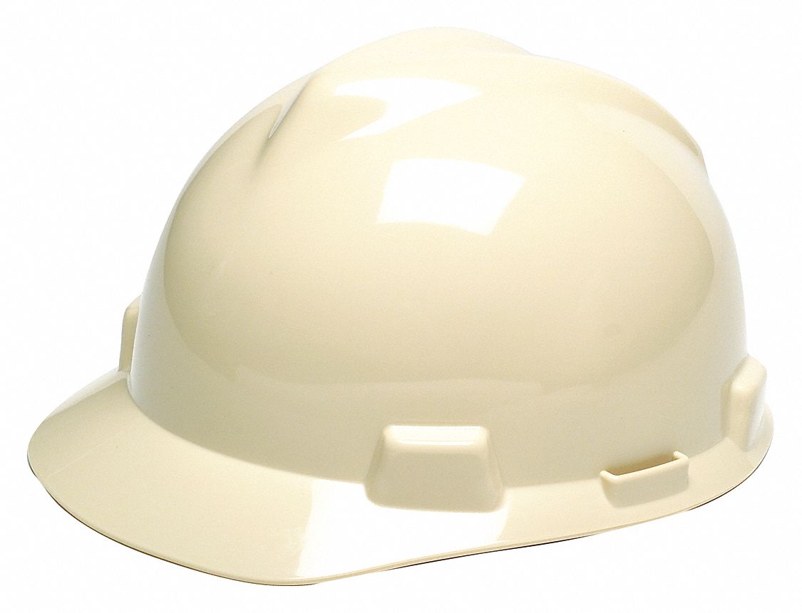 SLOTTED CAP, CSA, TYPE 1, CLASS E, PE, SWING RATCHET, FRONT BRIM, WHITE