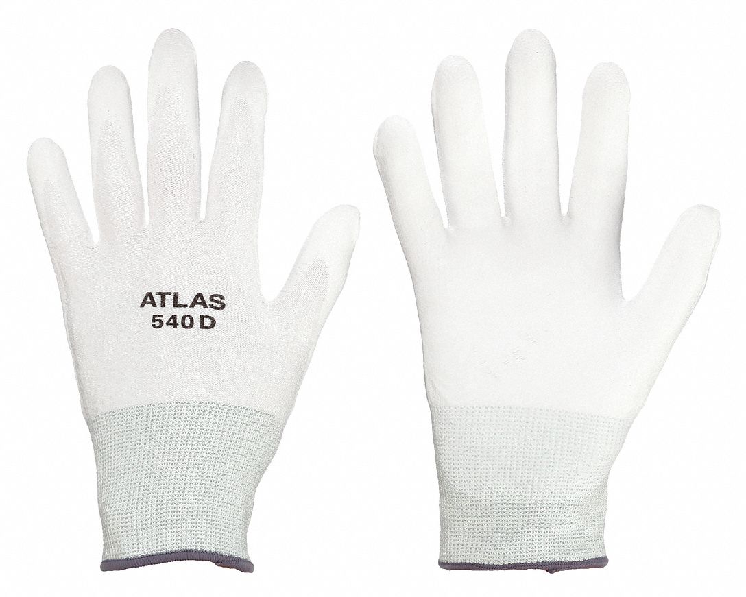 COATED GLOVES, M (7), ANSI CUT LEVEL A2, DIPPED PALM, PUR, HPPE, 13 GA