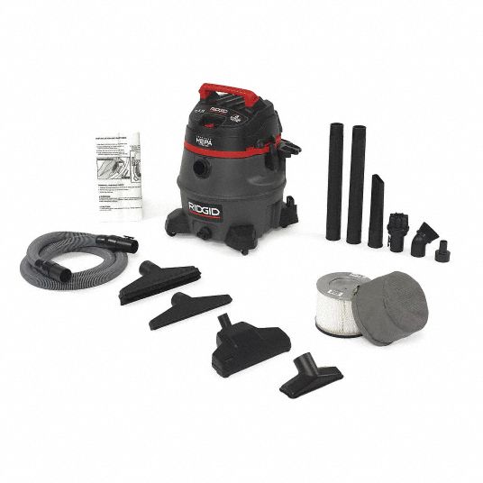 RIDGID, Wet/Dry Vacuum,14 gal.,HEPA Certified - 43FR85