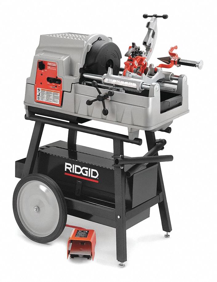 RIDGID AUTOMATIC THREADING MACHINE, CORDED, 2 HP, 115V/20A/60HZ, ¼ TO 2  NPT, 16/46/58 RPM - Pipe Threading & Cutting Machines - RDG91322