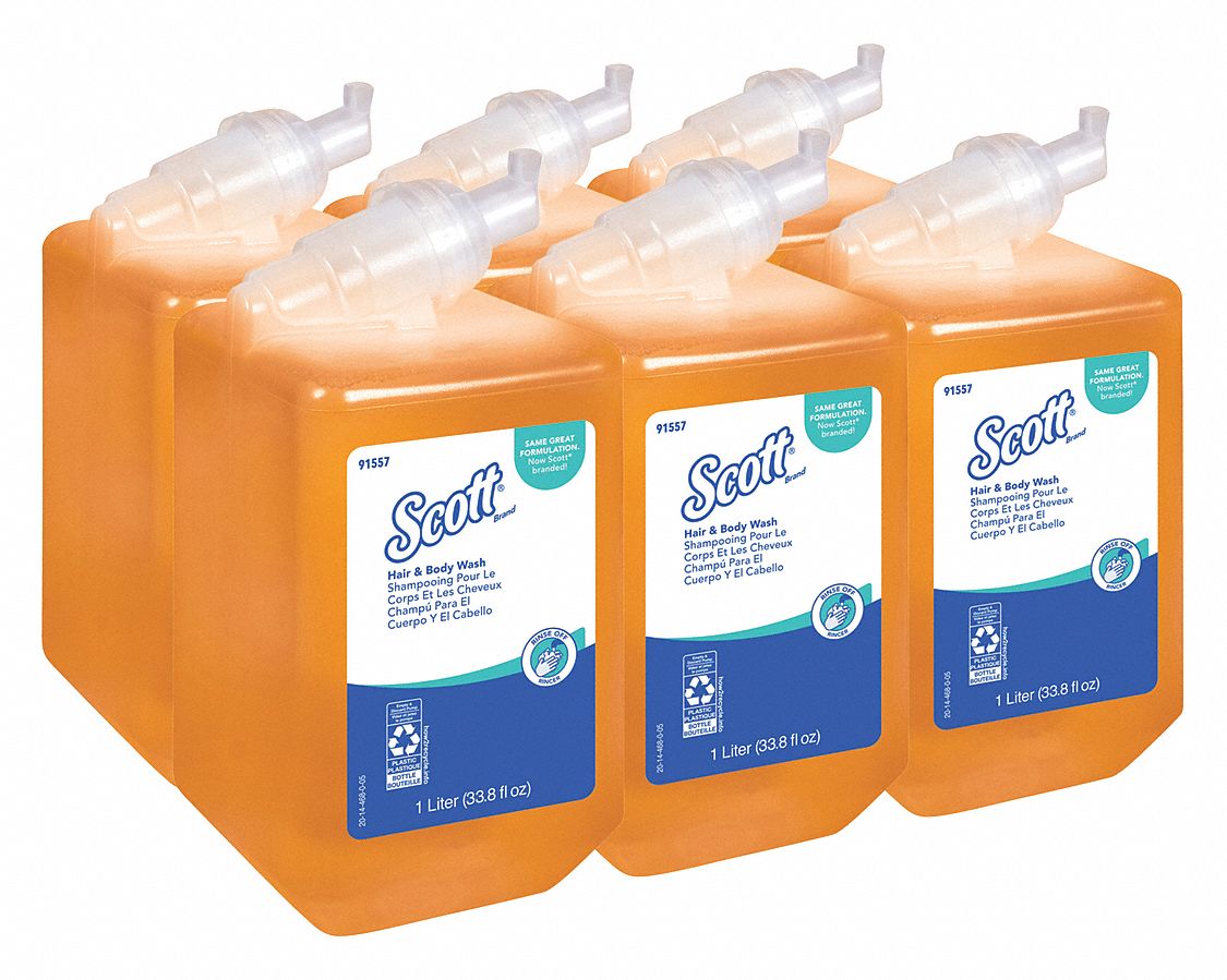 SHAMPOO AND BODY WASH, LIQUID, REQUIRES DISPENSER, 6 PK