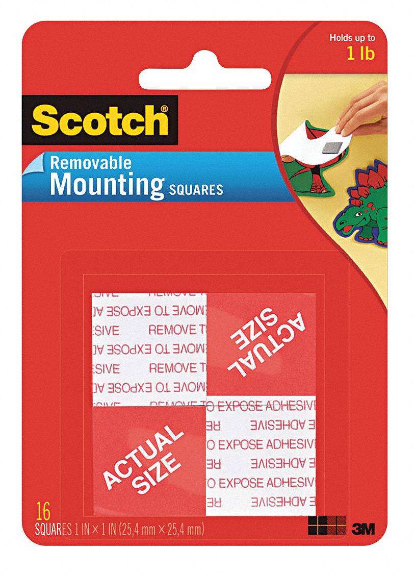 Adhesive Foam Mounting Squares,PK16 43FZ12108 Grainger