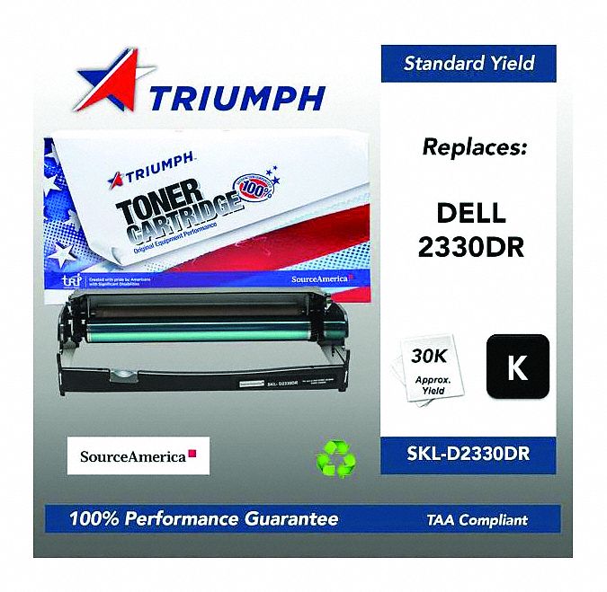 Printer Drum: Remanufactured, 30, 000 Page Yield - Max, Black, 330-8988