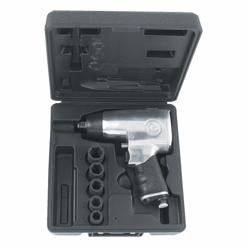 Pneumatic Impact Wrench, 1/2in, Kit Metric