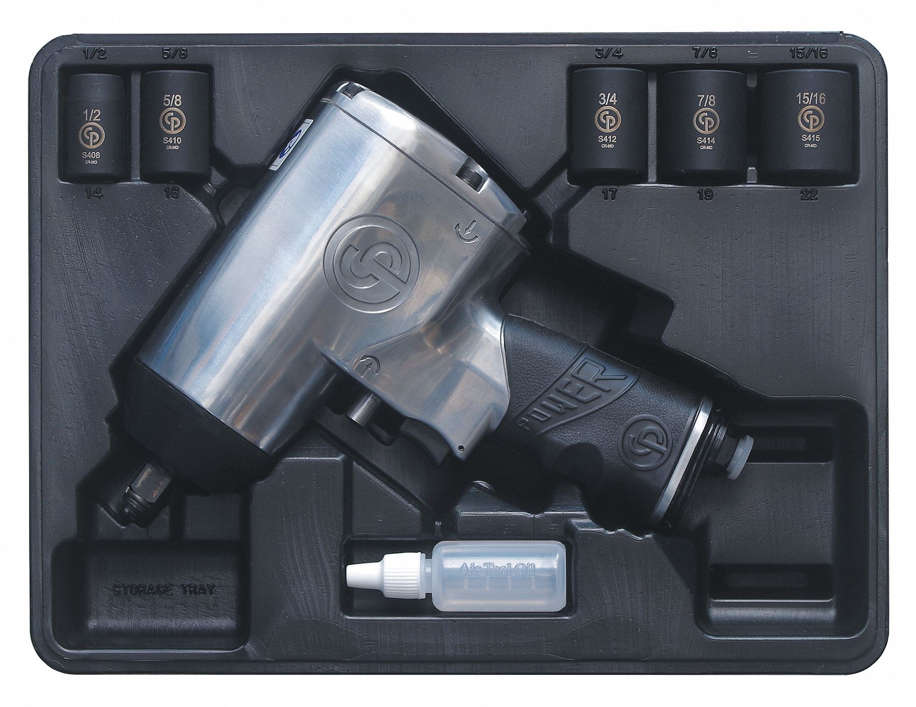 Pneumatic Impact Wrench, 1/2in, Imp Kit