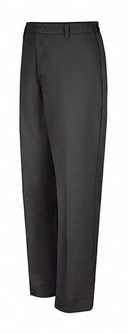 Mens Black Pant W/Side Elastic: Men's, Work Pants, ( 42 in x 30 in ), Black, Buttons, Zipper