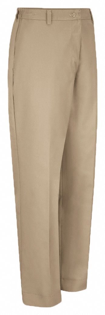 Mens Khaki Pant W/Side Elastic: Men's, Work Pants, ( 30 in x 30 in ), Khaki, Buttons, Zipper