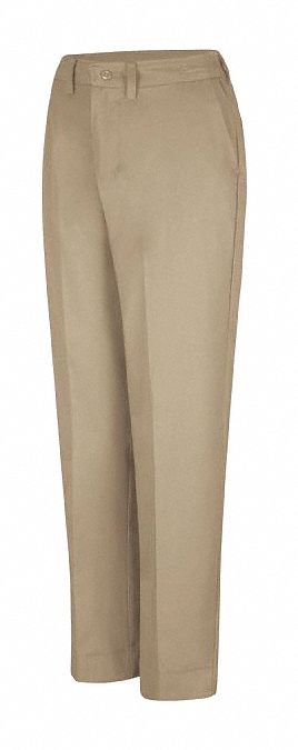Womens Khaki Side Elastic Workpant: Women's, Elastic Insert Pants, M ( 28 in x 30 in )