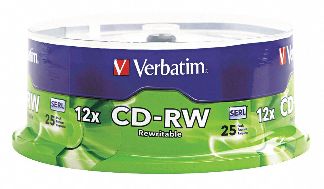 CD-RW Disc, 700MB/80min, 4X/12X, Spndl, PK25