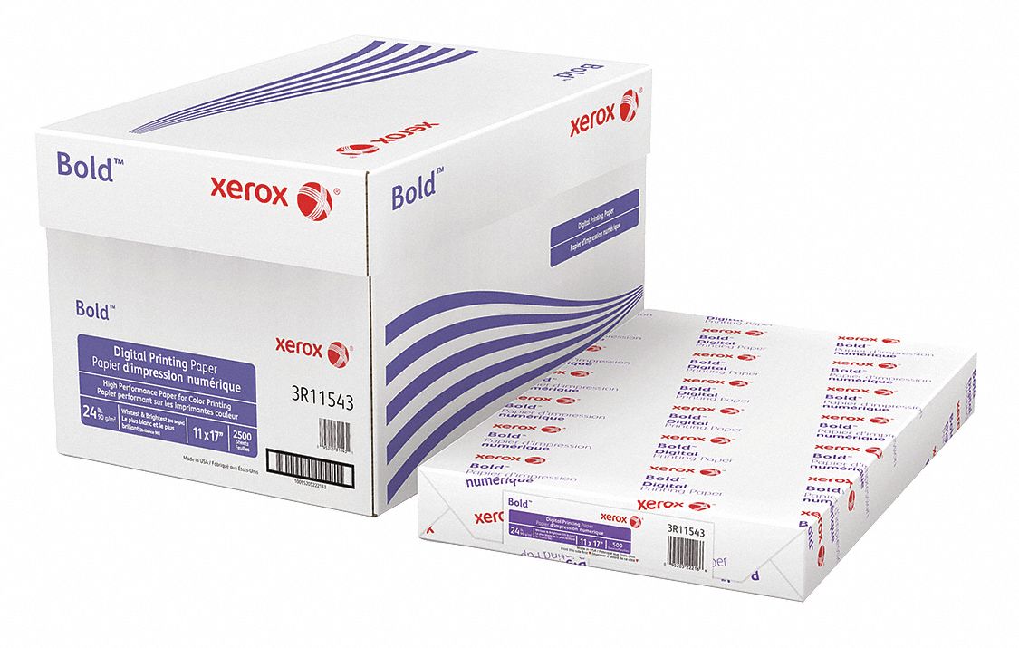 XEROX, 500, PK, Printing Paper,24lb,98B,11X17,Wht,PK500 - 43KZ33