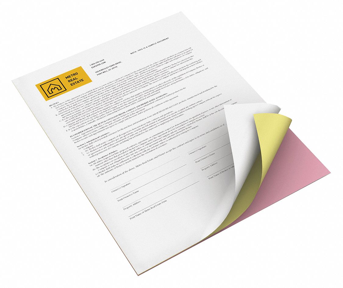 Carbnless Paper, 8.5x11, Pnk/Canary, PK5010