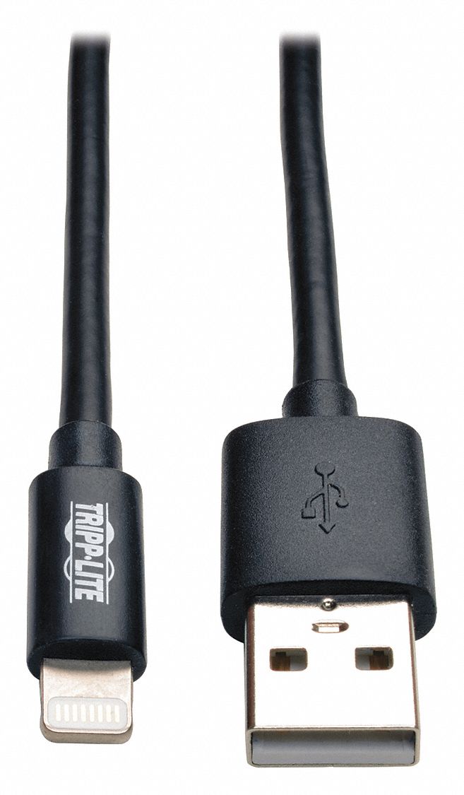 CHARGING CABLE, APPLE LIGHTNING, BLACK, 10FT LENGTH