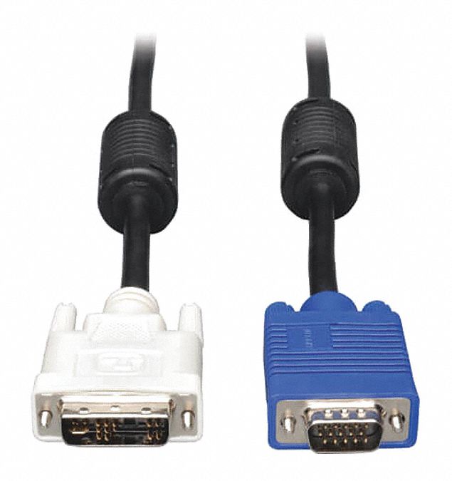 DVI to VGA Cable, RGB, DVI-A, HD15 M/M, 6ft