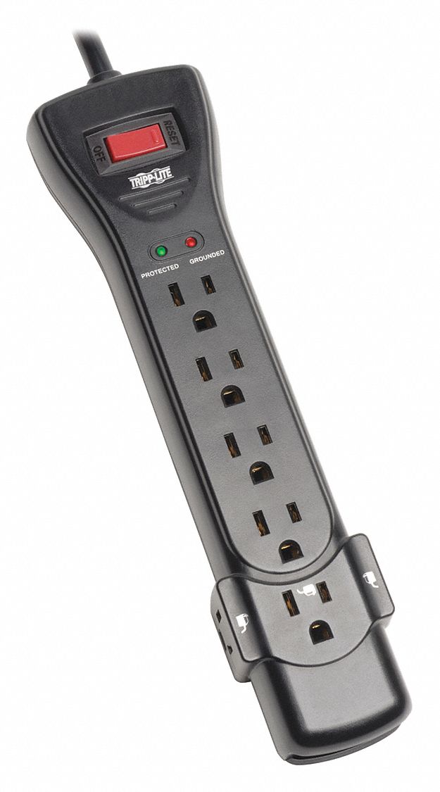 Surge, 7 Outlet, 25ft cord, 2160J, Black