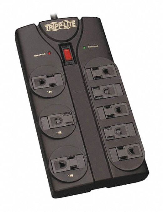 Surge, 8 Outlet, 8ft cord, 1440J, Black