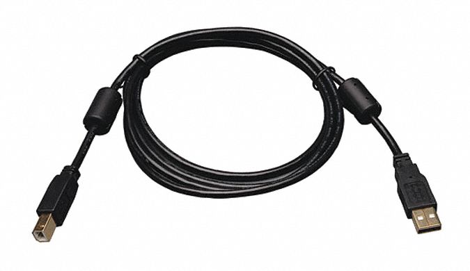 USB 2.0 Cable, Hi-Speed A/B, Choke, M/M, 3ft