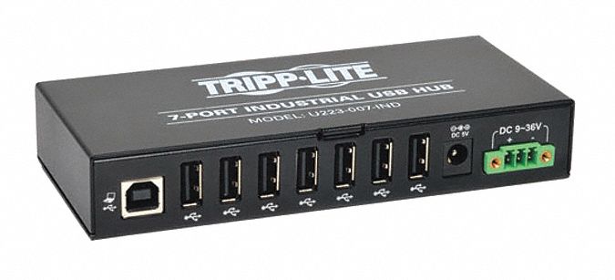 USB 2.0 Hub Hi-Speed 7-Port Rugged Mount