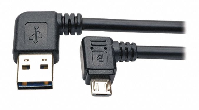 USB REVERSIBLE 2.0 CABLE RA MICRO 3FT