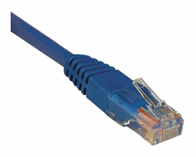 Cat5e Cable, Molded, RJ45 M/M, Blue, 50ft