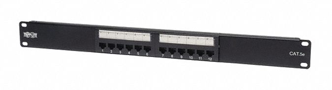 PATCH PANEL 12-PORT CAT5E RACK-MOUNT