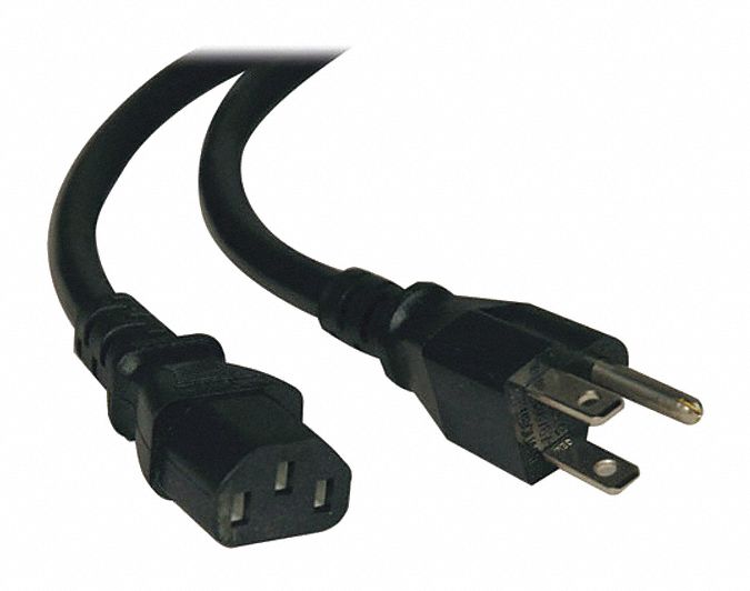 Power Cord, HD, 5-15P, C13, 15A, 14AWG, 12ft
