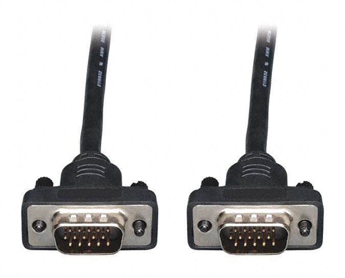 Coax Cable, VGA, HD15, Low Profile, RGB, 3ft