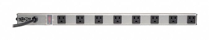 Power Strip, 8-Outlet, RA, 5-15P, 24in cord