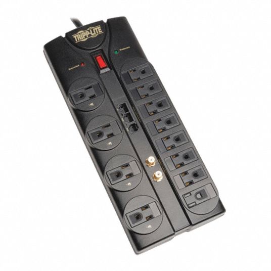 TRIPP LITE, 12 Outlets, NEMA 5-15R, Datacom Surge Protector - 43MF56 ...