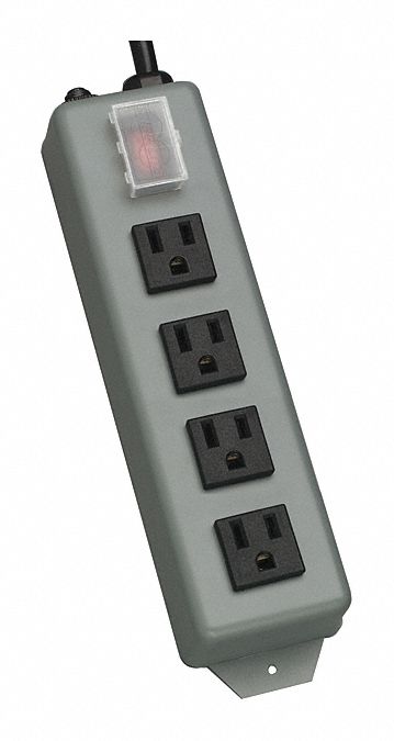 Power Strip, 4 out, industrial, 6ft cord