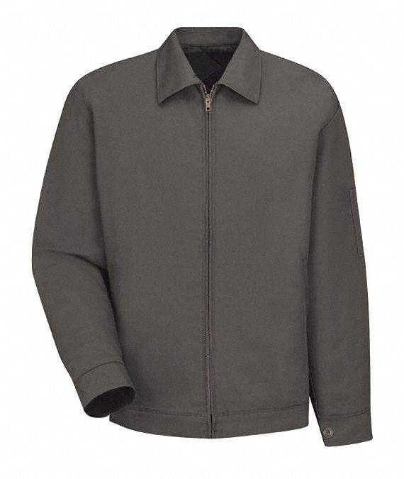 Slash Pocket Jacket: Jacket, Unisex, Jacket Garment, 2XL, Charcoal, Regular, Zipper, Hip Lg