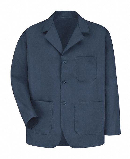 Mens Navy Office Coat 80/20: Coat, Men's, Blazer Garment, L, Navy, Regular, Cotton/Polyester