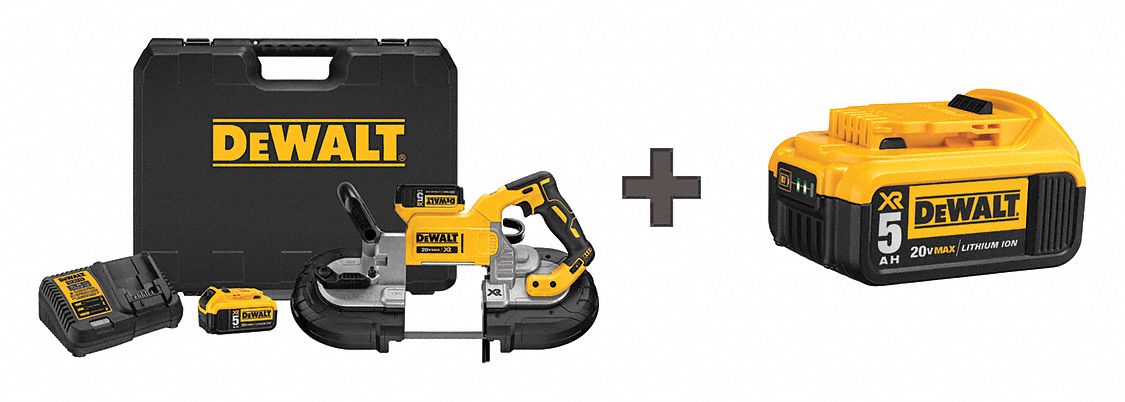 Band Saw: 44 7/8 in Blade Lg, 5 in Cutting Lg - Max, 4 3/4 in Cutting Wd - Max, Brushless