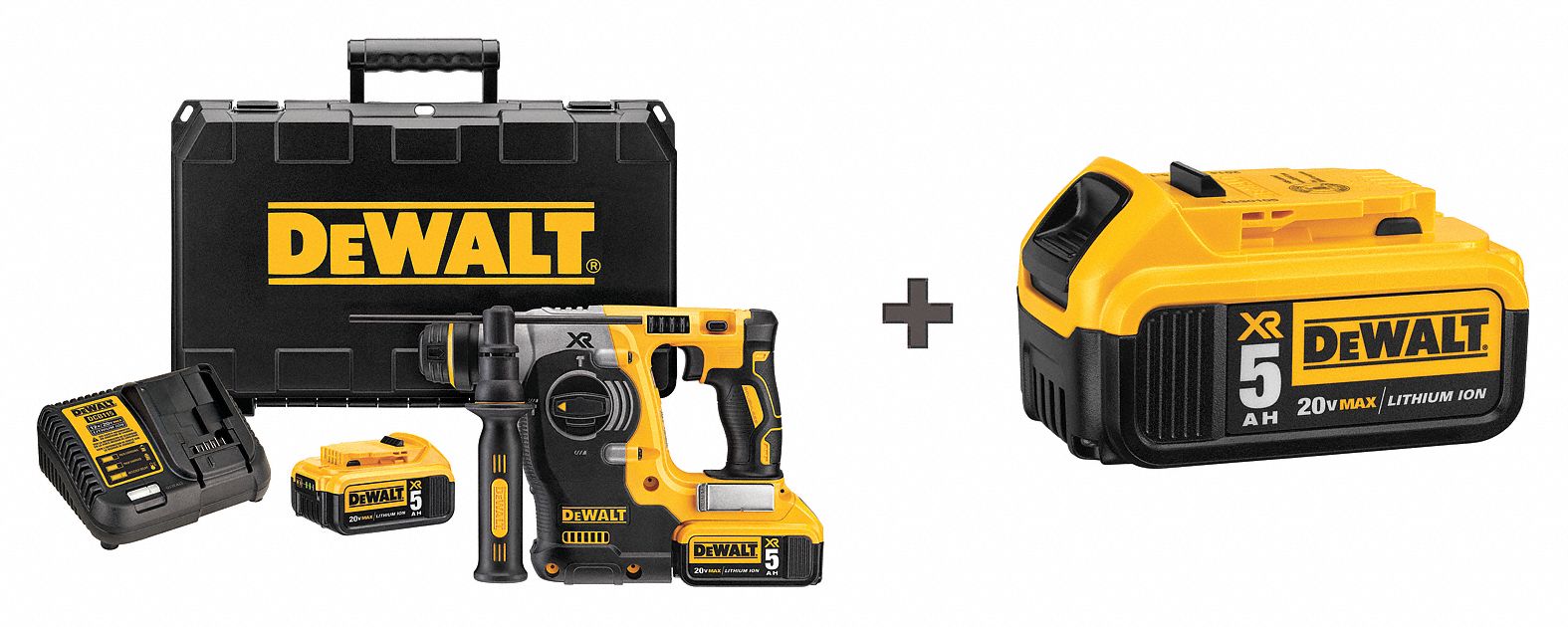 DEWALT Cordless Rotary Hammer Drill, w/Battery 43NF79DCH273P2