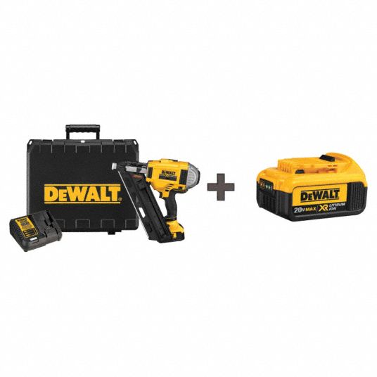 DEWALT Cordless Nailer: 4.0 Ah, 20 V, Paper