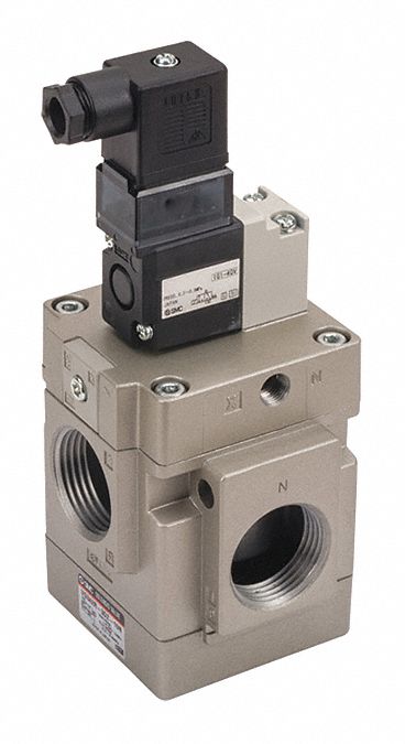Solenoid Air Control Valve: VG342 Series, 24V DC, 7 Coefficient of Volume (Cv), Remote Pilot