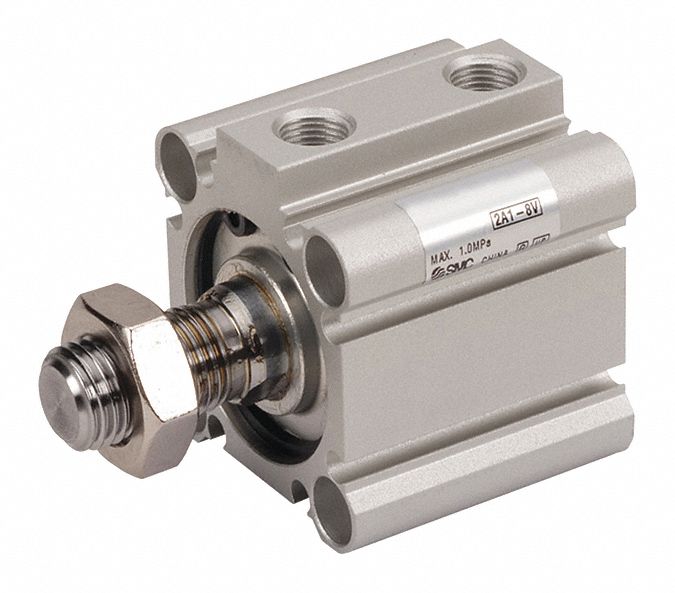 Compact Cylinder: 32 mm Bore Dia, 50 mm Stroke Lg, Through Hole Mounting, Aluminum, 1/8 in BSPT