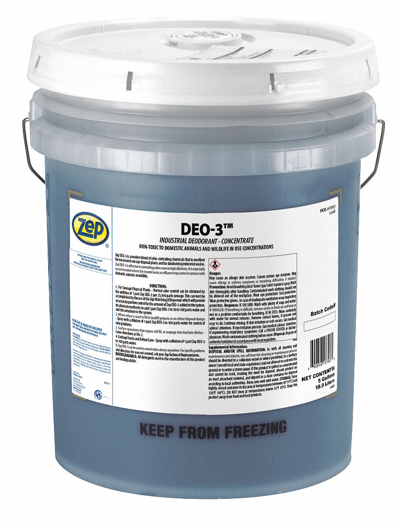 ZEP, Bucket, 5 gal Container Size, Deodorizer 43NR52177935 Grainger
