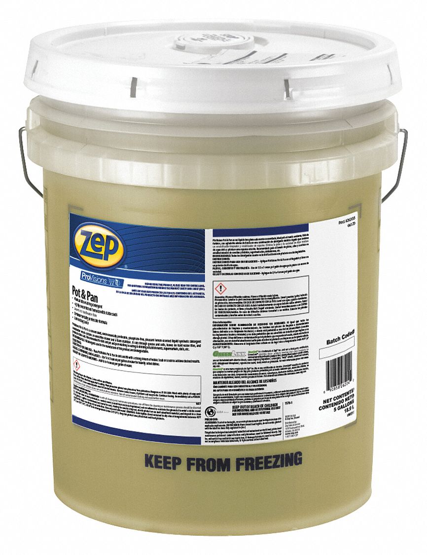 ZEP Hand Wash, Pots and Pans Cleaner, Cleaner Form Liquid, 5 gal ...